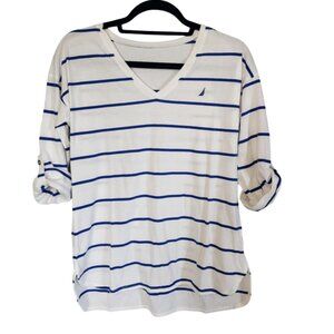 EUC Nautica 3/4 Sleeve Striped Shirt